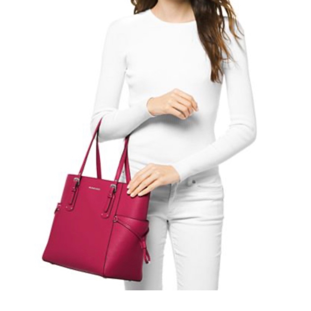 Authentic New Large Raspberry & Gold Michael Kors - Picture 2 of 5